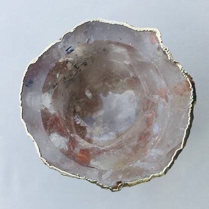 Handcrafted Clear Quartz Crystal Nut/Trinket/Jewellery Bowl
