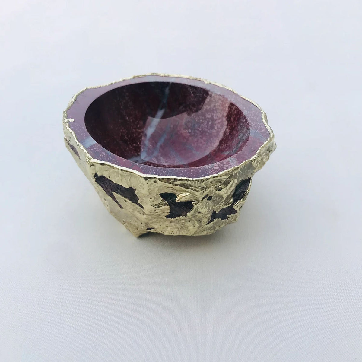 Maroon Red Agate Geode Nut/trinket/Jewelry Bowl