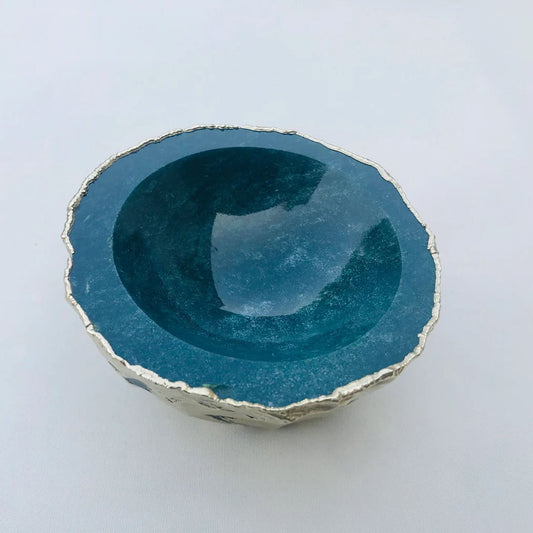 Green Blue Agate Geode Nut/trinket/Jewelry Bowl