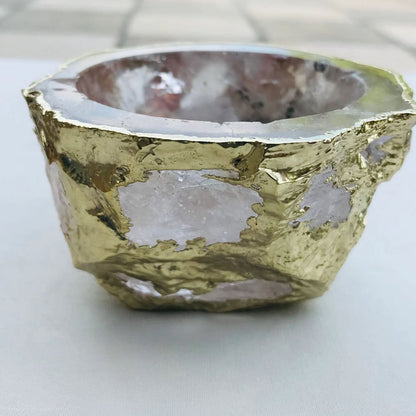 Handcrafted Clear Quartz Crystal Nut/Trinket/Jewellery Bowl