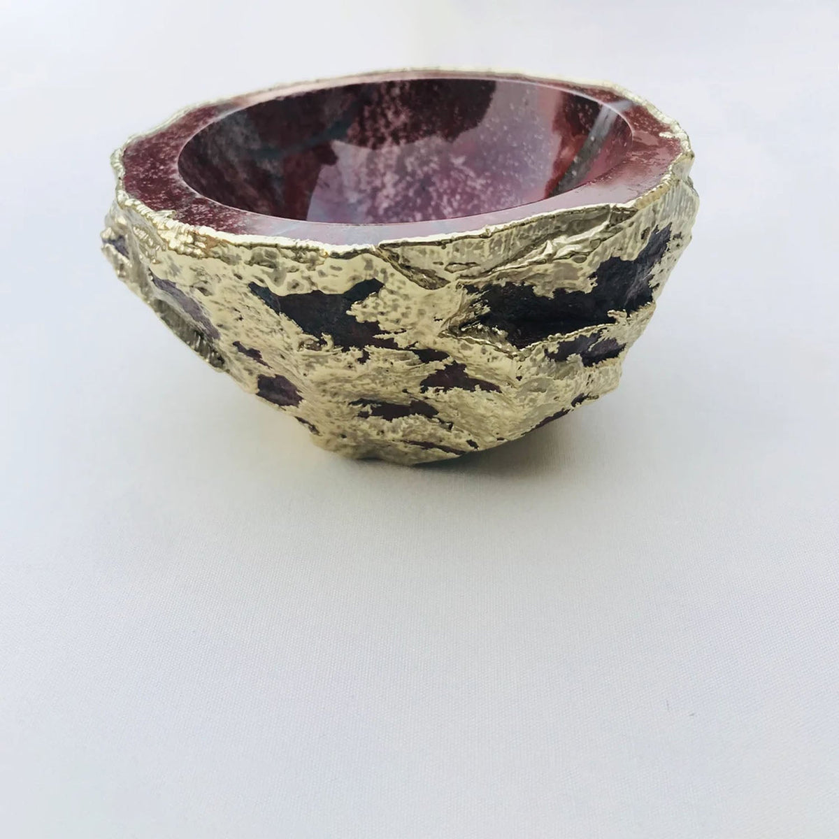 Maroon Red Agate Geode Nut/trinket/Jewelry Bowl