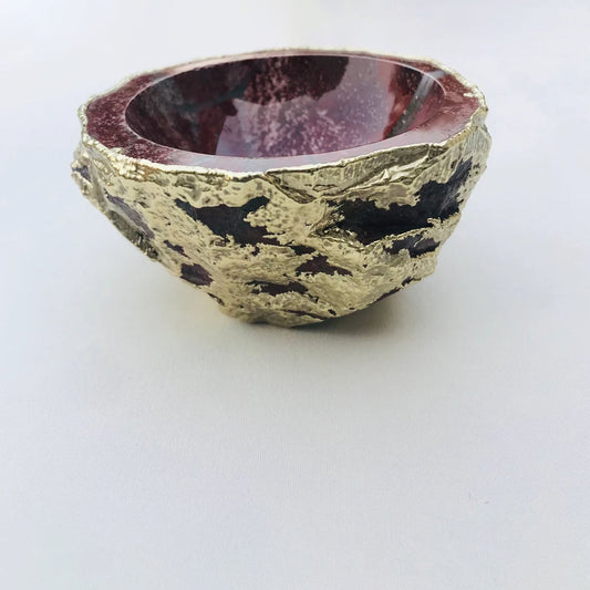 Maroon Red Agate Geode Nut/trinket/Jewelry Bowl