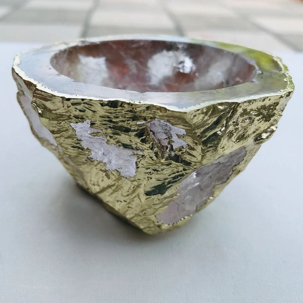 Handcrafted Clear Quartz Crystal Nut/Trinket/Jewellery Bowl