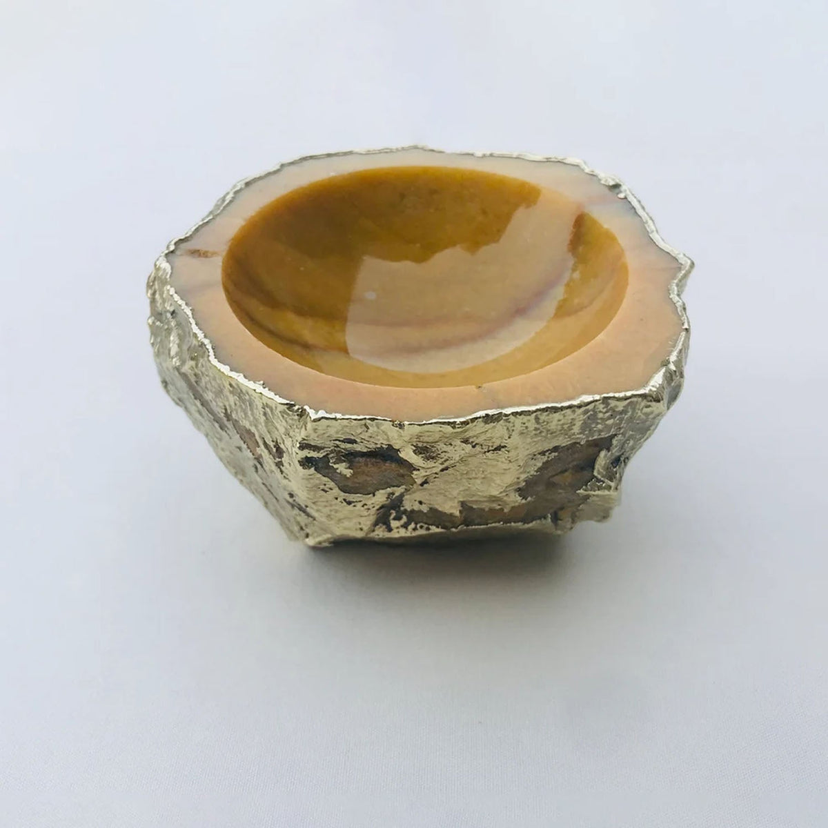 Mustard Yellow Agate Geode Nut/trinket/Jewelry Bowl