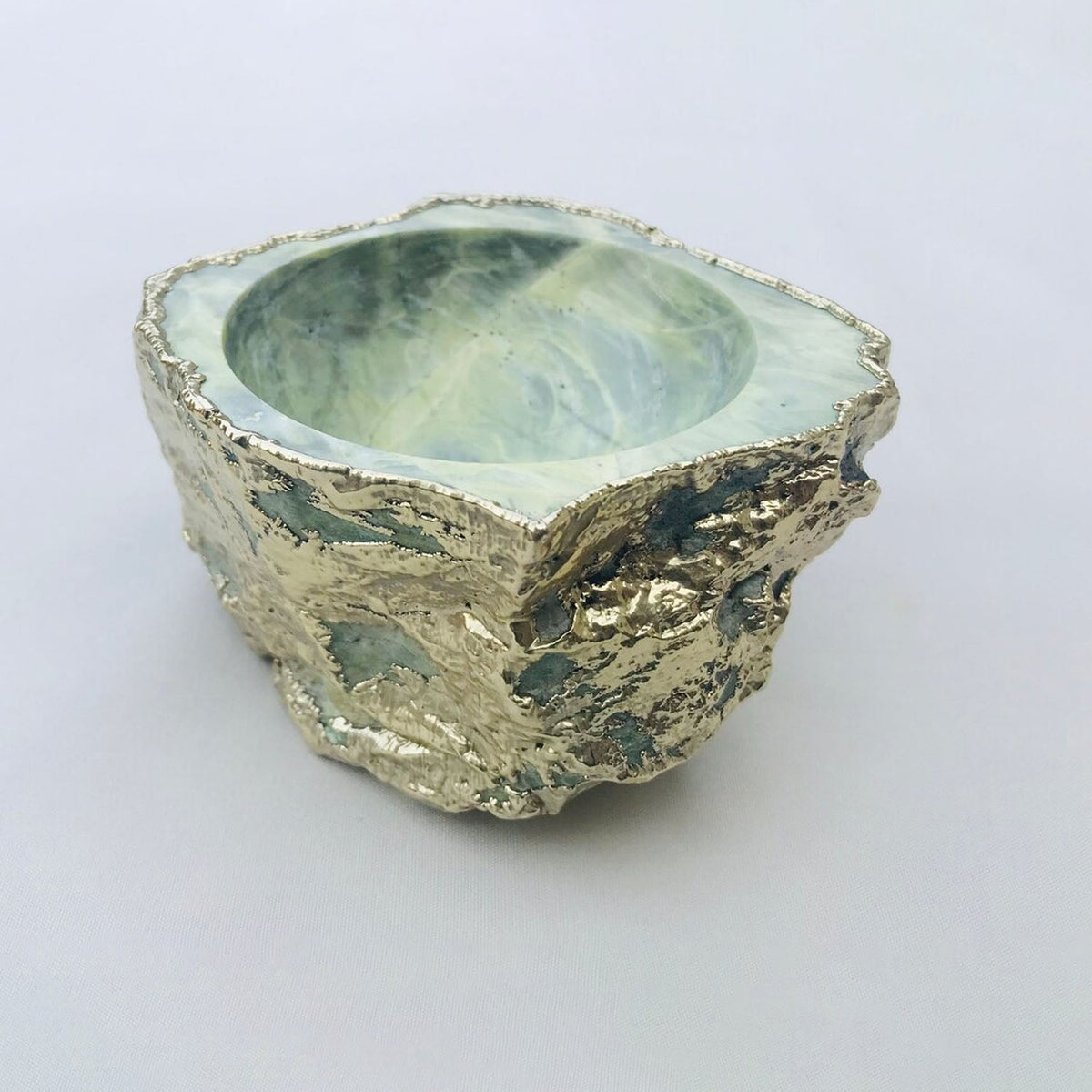 Lime Green Agate Geode Nut/trinket/Jewelry Bowl