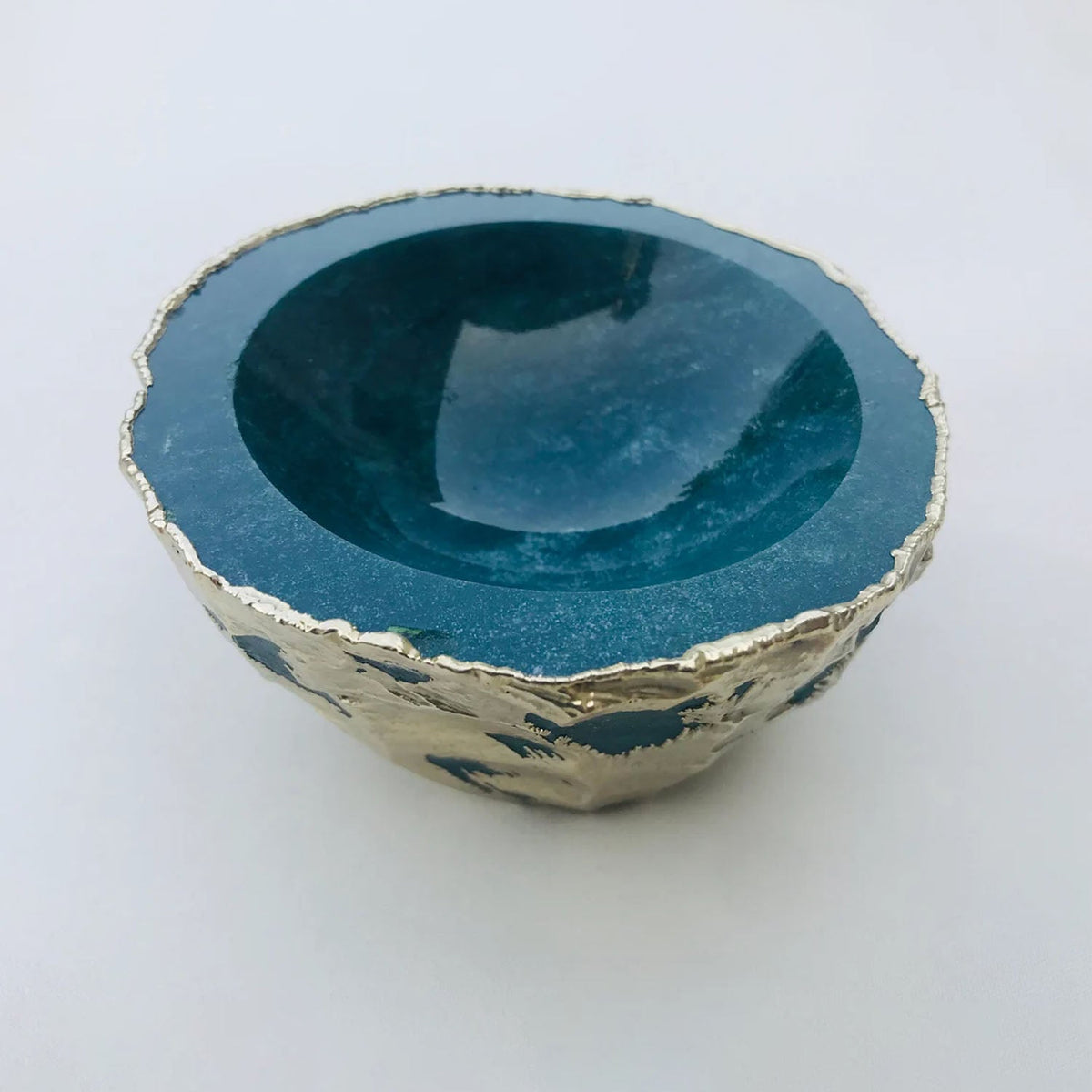 Green Blue Agate Geode Nut/trinket/Jewelry Bowl