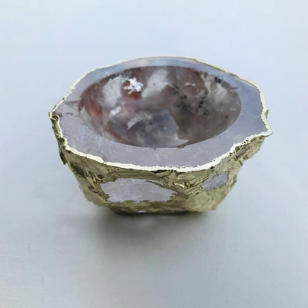 Handcrafted Clear Quartz Crystal Nut/Trinket/Jewellery Bowl