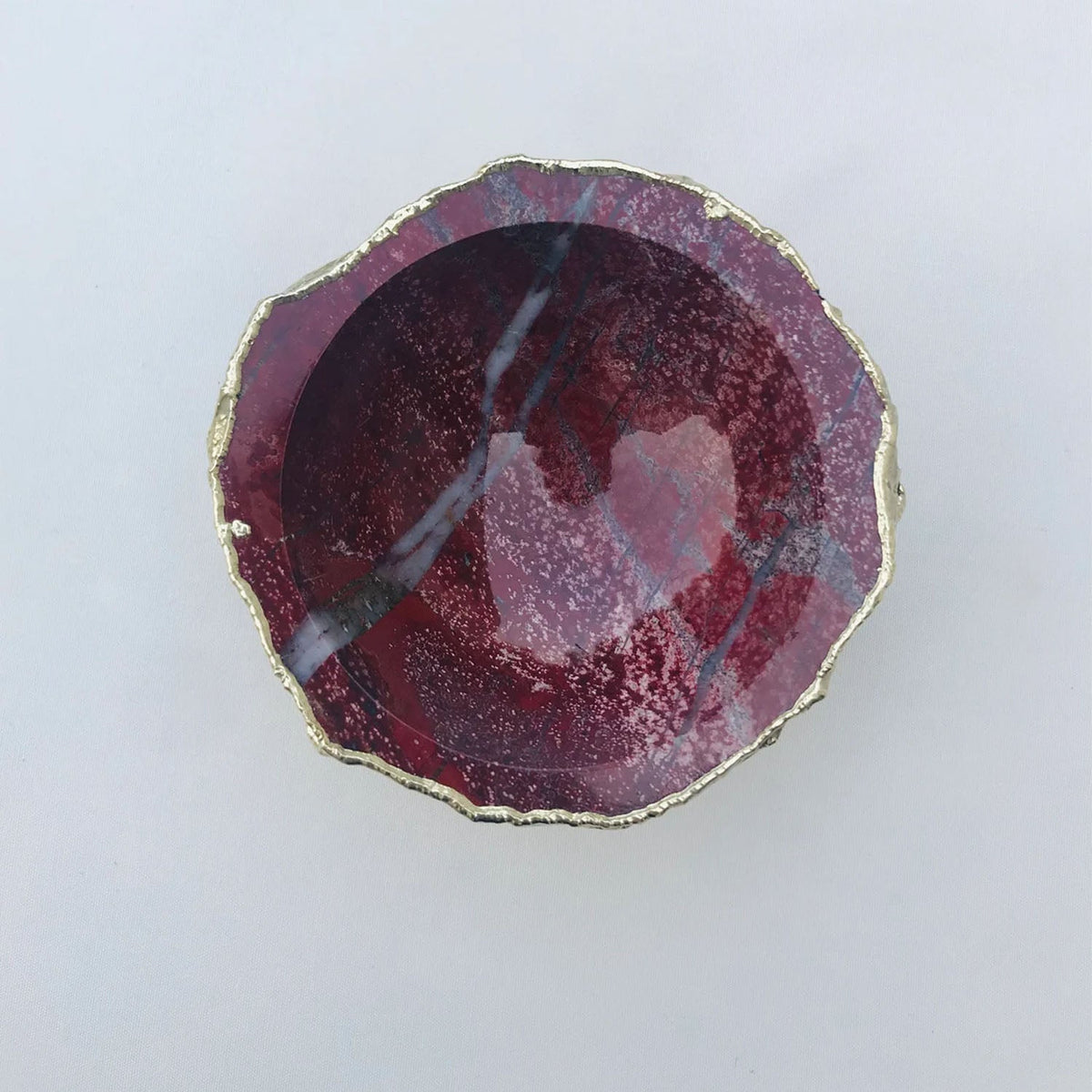 Maroon Red Agate Geode Nut/trinket/Jewelry Bowl