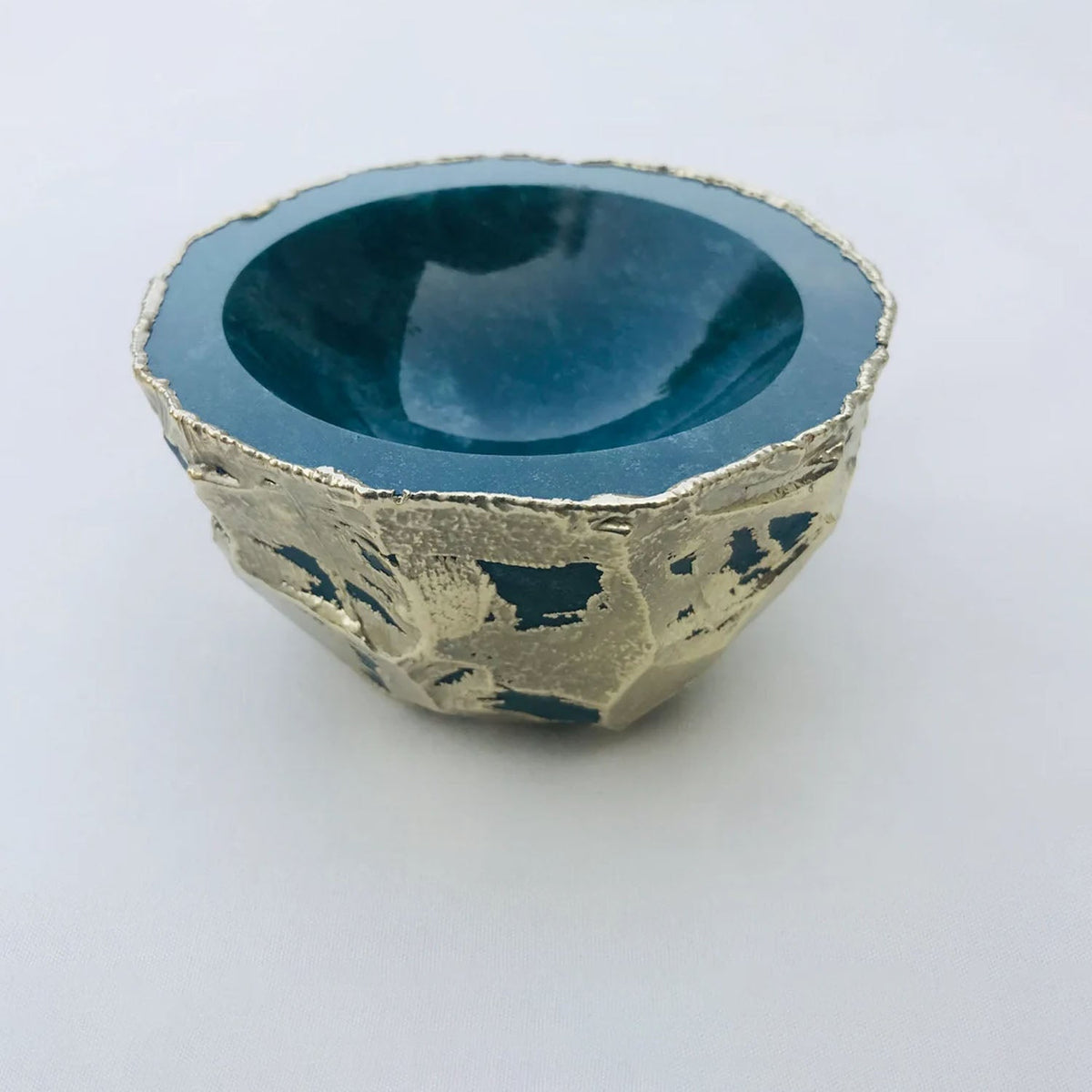 Green Blue Agate Geode Nut/trinket/Jewelry Bowl