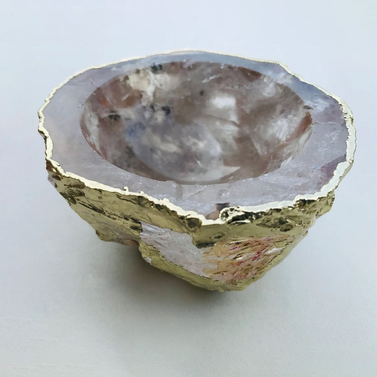 Handcrafted Clear Quartz Crystal Nut/Trinket/Jewellery Bowl