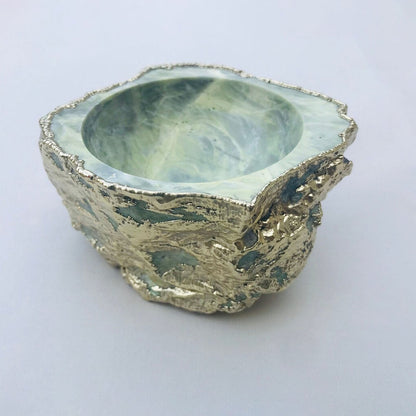 Lime Green Agate Geode Nut/trinket/Jewelry Bowl