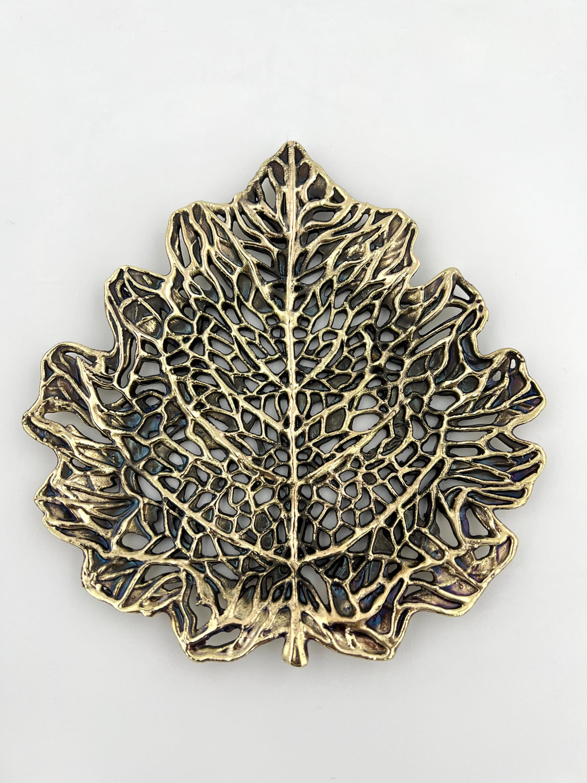 Skeletal Leaf Tray - Decorative Metal Tray | Centerpiece | Home Accent | Gold, Silver or Antique Finish