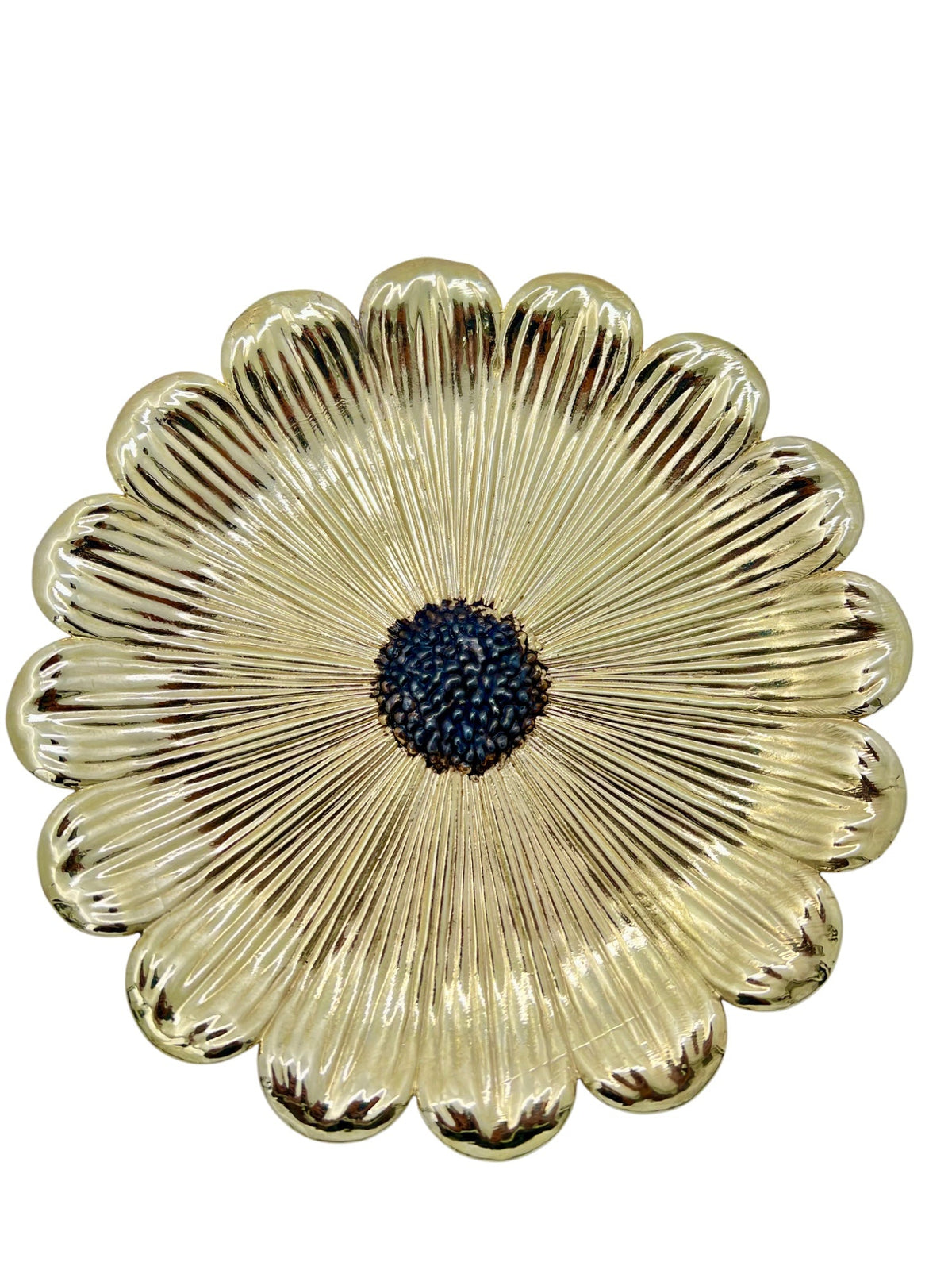 Sunflower Decorative Tray – Electro-formed Flower Jewelry Dish | Gold with Antique Finish | Flower Inspired Home Accent