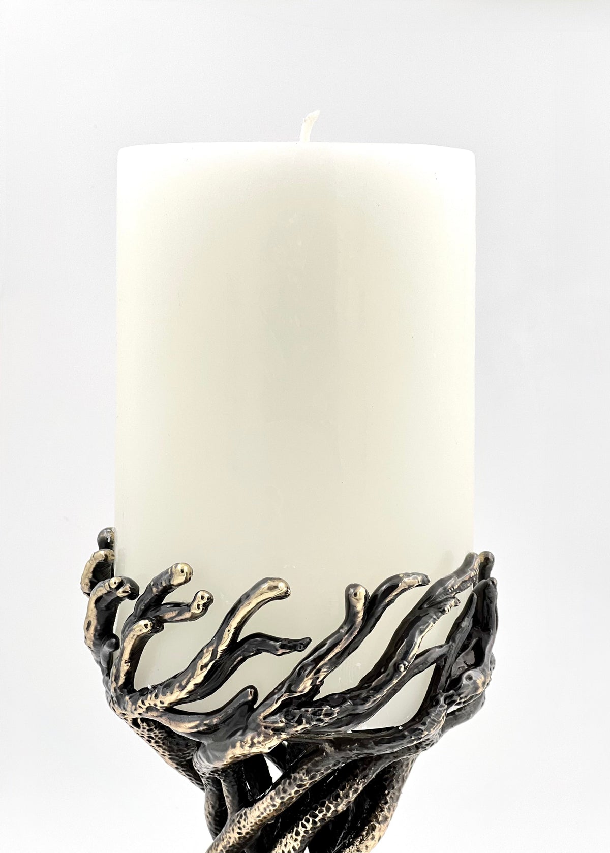 Bark Sculptural Pillar Candle Holder