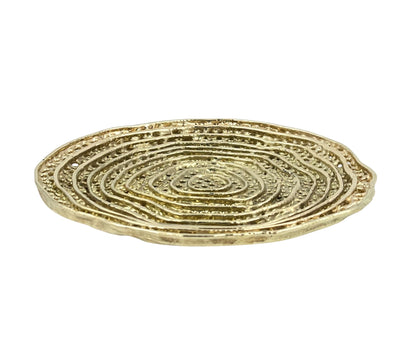 Metal spiral decorative dosa tray | Round centerpiece serving tray in gold, silver or antique