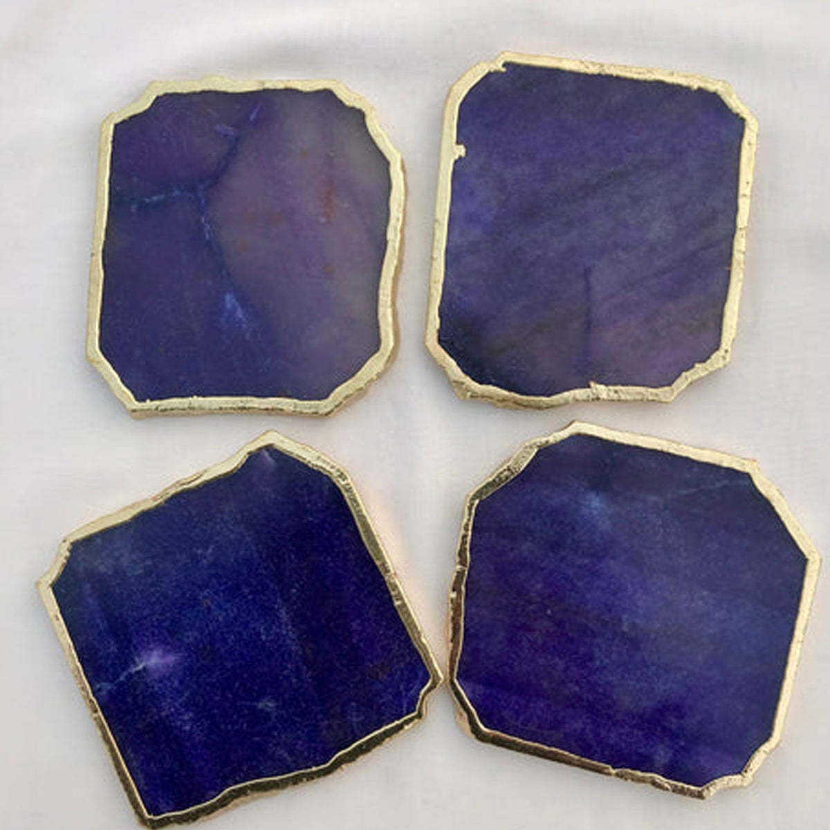 Indigo Aventurine Natural Edge Coasters – Set of 4