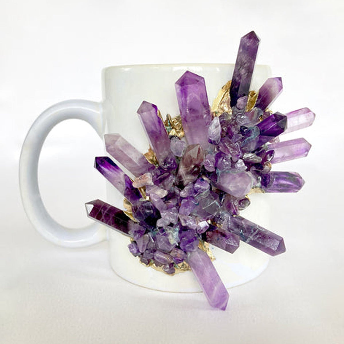 Spikes - Set of 2 White Ceramic Mugs