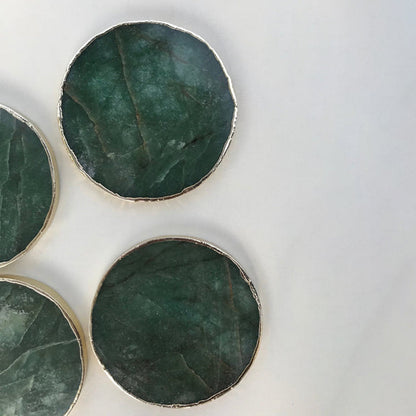 Sage Green Agate Hand Rounded Coasters – Set of 4