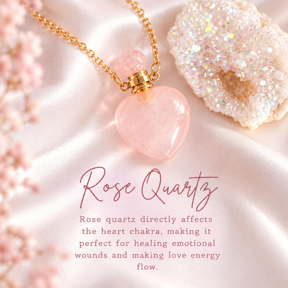 Heart Crystals Bottles 24 Karats Natural Crystals Necklaces