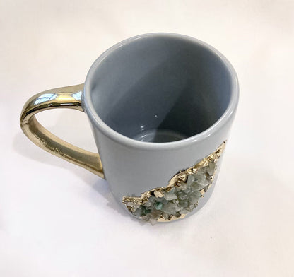 Wave - Set of 2 Gray Ceramic Mugs