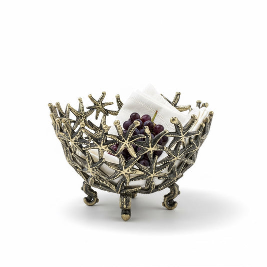 Starfish Bowl - Decorative Serveware | Candy Bowl | Centerpiece | Home Accent | Gold or Antique Finish