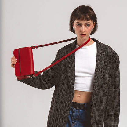 Leather Shoulder Bag - Curie  (Brown)-3