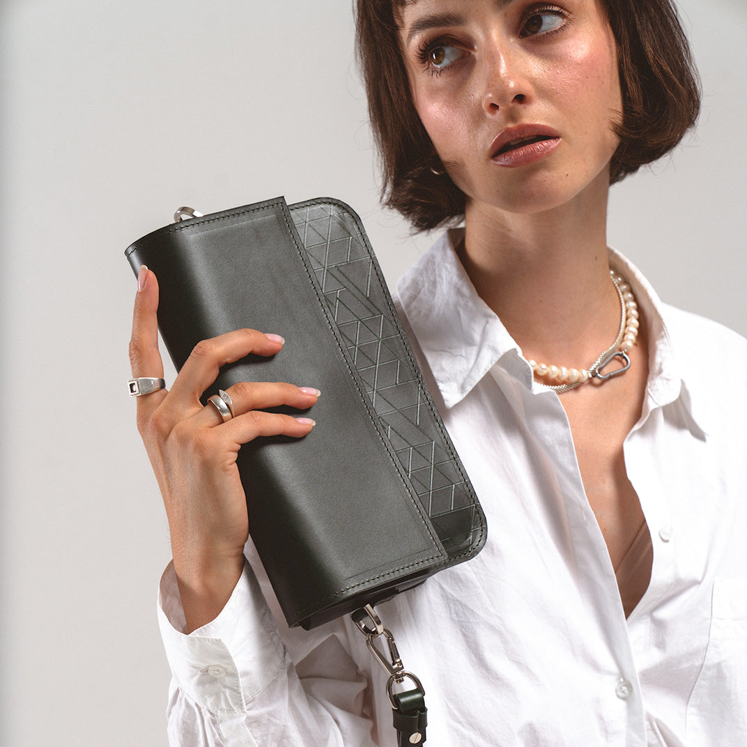 Leather Shoulder Bag - Curie  (Brown)-2
